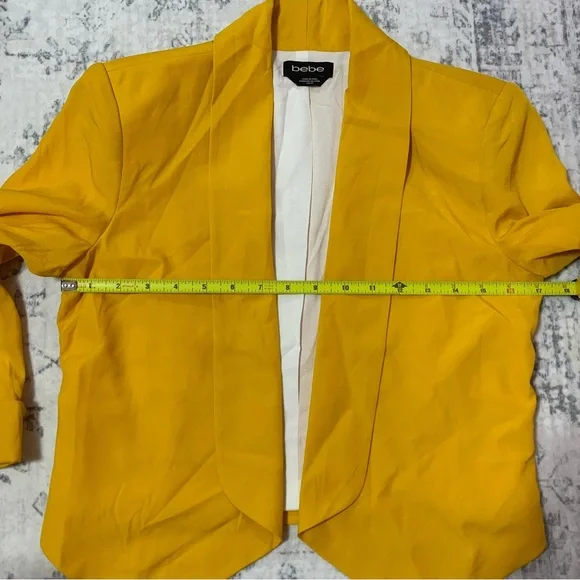 VTG Bebe Yellow Blazer Jacket XS - Picture 8 of 14